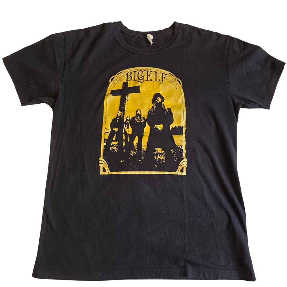 Bigelf Vintage Graphic Band Tee Black Size M